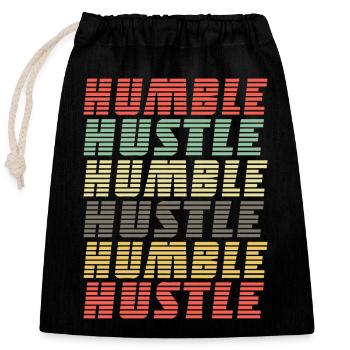 Humble Hustle – Unternehmer-Geschäftsmann-Geschäft - Verschließbarer Geschenkbeutel aus Baumwolle (25x30cm) - Schwarz - Vorne