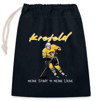 Krefeld - Ma ville mon amour Hockey sur glace - Sac cadeau en coton avec cordon (25 x 30 cm) - bleu marine - Devant