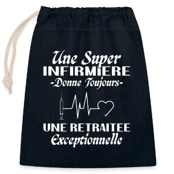 Pensionierte Krankenschwester Humor, Ruhestandsgeschenk - Verschließbarer Geschenkbeutel aus Baumwolle (25x30cm) - Navy - Vorne