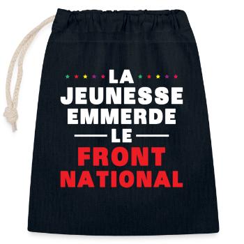 Scheiß auf die Front National - Verschließbarer Geschenkbeutel aus Baumwolle (25x30cm) - Navy - Vorne