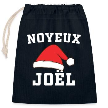 Humour Joël, Noyeux Joël Cadeau Joyeux Noël - Sac cadeau en coton avec cordon (25 x 30 cm) - bleu marine - Devant