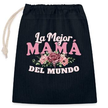 Le meilleur cadeau au monde pour la fête des mères - Sac cadeau en coton avec cordon (25 x 30 cm) - bleu marine - Devant