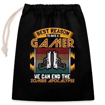 Zombie Apocalypse Epidemic Gift Idea - Closable cotton gift bag (25x30cm) - black - Front