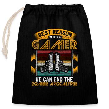 Zombie Apocalypse Weapons Horror Gift - Closable cotton gift bag (25x30cm) - black - Front