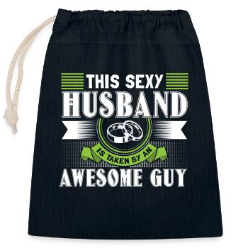 Homo Husbands Husbands Gift - Closable cotton gift bag (25x30cm) - navy - Front