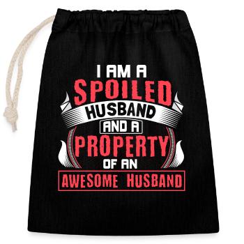 Homo Marriage Man Gift - Closable cotton gift bag (25x30cm) - black - Front