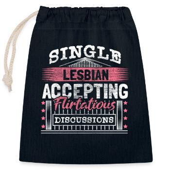 Lesbisch Single LGBT - Verschließbarer Geschenkbeutel aus Baumwolle (25x30cm) - Navy - Vorne