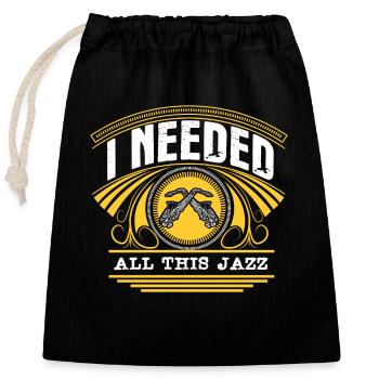 Saxophone Musical Instrument Chapel Gift - Closable cotton gift bag (25x30cm) - black - Front