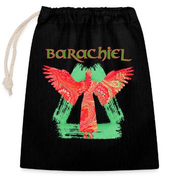 barachiel e 91 - Verschließbarer Geschenkbeutel aus Baumwolle (25x30cm) - Schwarz - Vorne