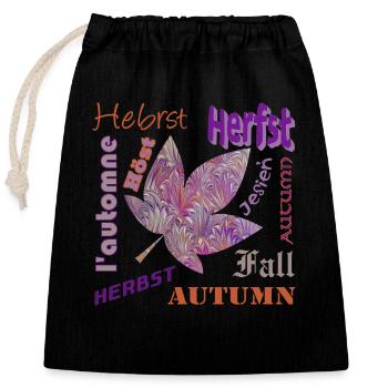 herbst schrift e 236 - Sac cadeau en coton avec cordon (25 x 30 cm) - noir - Devant