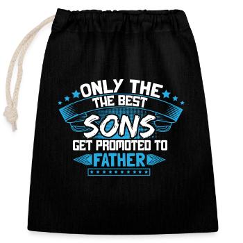 Son Birthday Gift Idea - Closable cotton gift bag (25x30cm) - black - Front