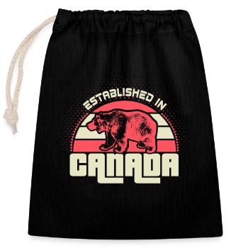 Drapeau canadien du Canada - Sac cadeau en coton avec cordon (25 x 30 cm) - noir - Devant