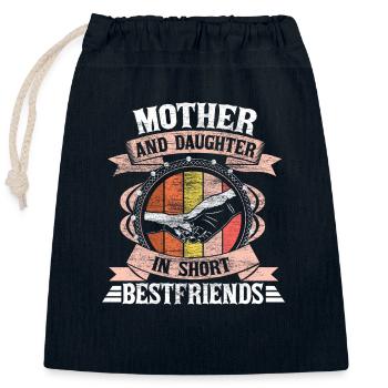 Mother and daughter Love gift idea - Closable cotton gift bag (25x30cm) - navy - Front