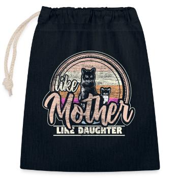 Mother and daughter Best Friends Parents Gift - Closable cotton gift bag (25x30cm) - navy - Front