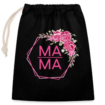 Mama Rosen Design - Verschließbarer Geschenkbeutel aus Baumwolle (25x30cm) - Schwarz - Vorne
