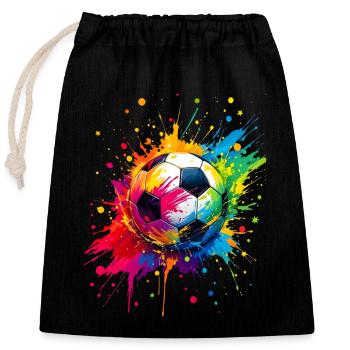 Foot football ballon fan passionné supporter - Sac cadeau en coton avec cordon (25 x 30 cm) - noir - Devant