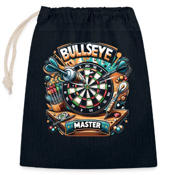 Bullseye Master: Colorful Dart Design - Closable cotton gift bag (25x30cm) - navy - Front