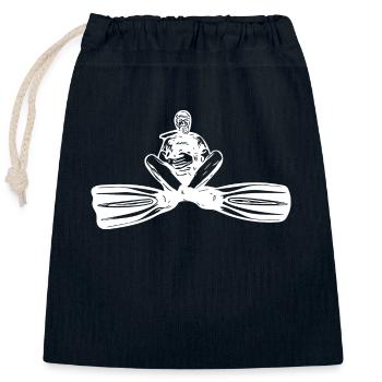 Schwereloser Taucher Leidenschaft Unterwasserwelt - Verschließbarer Geschenkbeutel aus Baumwolle (25x30cm) - Navy - Vorne