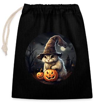 Halloween Häschen - Verschließbarer Geschenkbeutel aus Baumwolle (25x30cm) - Schwarz - Vorne