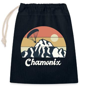 Gleitschirmfliegen Chamonix Mont Blanc - Verschließbarer Geschenkbeutel aus Baumwolle (25x30cm) - Navy - Vorne