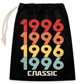 1996 Anniversaire dans le style vintage classique 1996 - Sac cadeau en coton avec cordon (25 x 30 cm) - noir - Devant