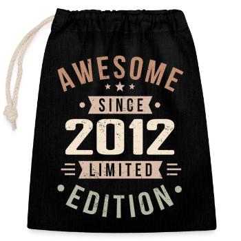 Original 2012 Millésime Vintage Anniversaire 2012 - Sac cadeau en coton avec cordon (25 x 30 cm) - noir - Devant
