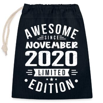 Novembre 2020 Idée Cadeau Légende Novembre 2020 - Sac cadeau en coton avec cordon (25 x 30 cm) - bleu marine - Devant
