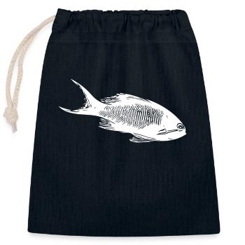 Vintage Korallenrifffisch im Korallenriff - Verschließbarer Geschenkbeutel aus Baumwolle (25x30cm) - Navy - Vorne