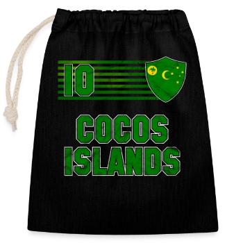 Îles Cocos - Sac cadeau en coton avec cordon (25 x 30 cm) - noir - Devant