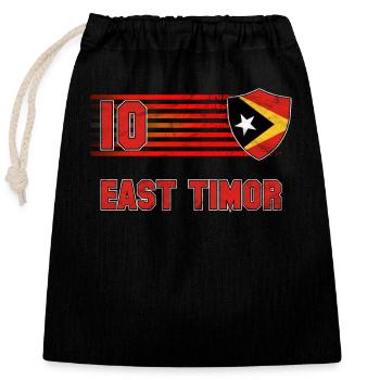 East Timor - Closable cotton gift bag (25x30cm) - black - Front