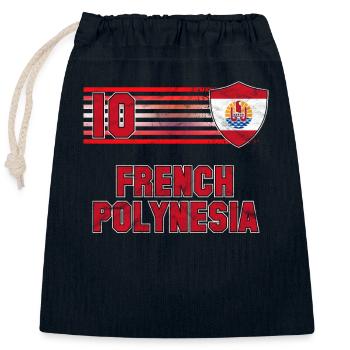 Französisch-Polynesien - Verschließbarer Geschenkbeutel aus Baumwolle (25x30cm) - Navy - Vorne