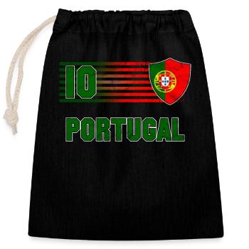 Portugal - Sac cadeau en coton avec cordon (25 x 30 cm) - noir - Devant