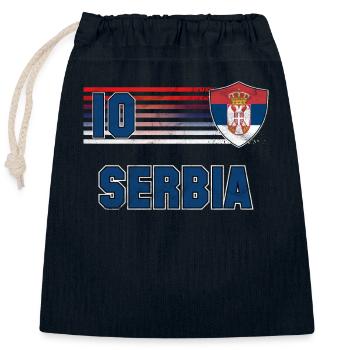 Serbia - Closable cotton gift bag (25x30cm) - navy - Front