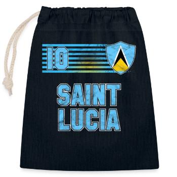 St. Lucia - Verschließbarer Geschenkbeutel aus Baumwolle (25x30cm) - Navy - Vorne