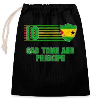 Sao Tomé et Principe - Sac cadeau en coton avec cordon (25 x 30 cm) - noir - Devant
