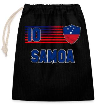 Samoa - Closable cotton gift bag (25x30cm) - black - Front