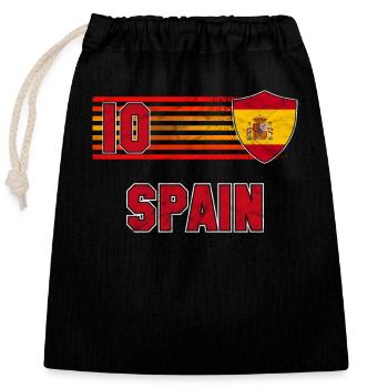 Spain - Closable cotton gift bag (25x30cm) - black - Front