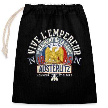 Vive l empereur Austerlitz 1805 - Sac cadeau en coton avec cordon (25 x 30 cm) - noir - Devant