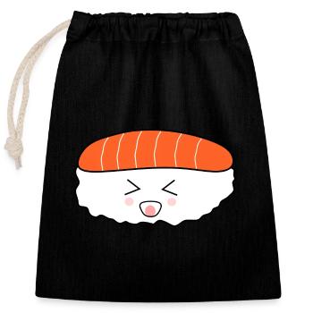 Kawaii food Kawaii Kostüm Kawaii Sticker lustig - Verschließbarer Geschenkbeutel aus Baumwolle (25x30cm) - Schwarz - Vorne