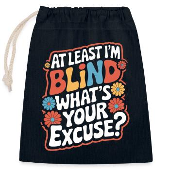Blind blindness Visually impaired people - Closable cotton gift bag (25x30cm) - navy - Front