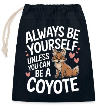 Coyote Animal Funny - Closable cotton gift bag (25x30cm) - navy - Front