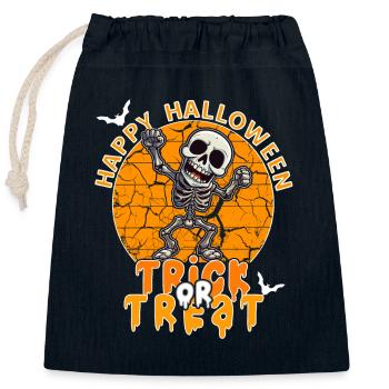Halloween Design Creepy Skeleton Design - Closable cotton gift bag (25x30cm) - navy - Front