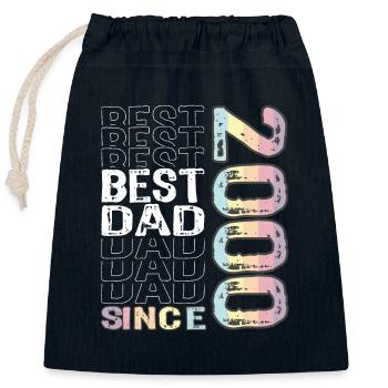 Best dad in the world since 2000 Father's Day - Closable cotton gift bag (25x30cm) - navy - Front
