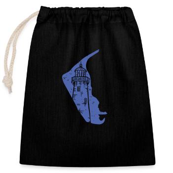 Amrum Île de la mer du Nord grunge - Sac cadeau en coton avec cordon (25 x 30 cm) - noir - Devant