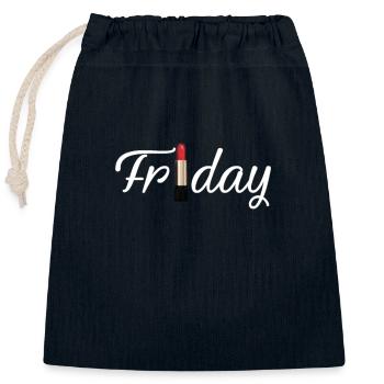 Friday Party Women's Evening Lipstick Girls' Evening - Closable cotton gift bag (25x30cm) - navy - Front