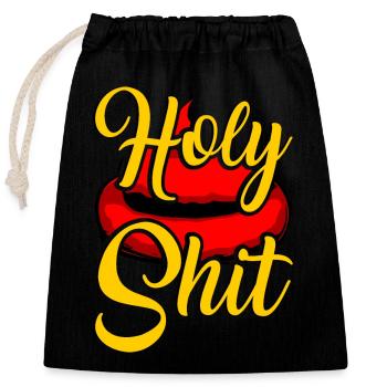 Holy shit damn cheeky swear bad luck - Closable cotton gift bag (25x30cm) - black - Front