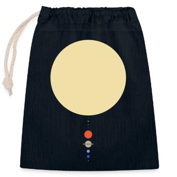 Minimales Sonnensystem - Verschließbarer Geschenkbeutel aus Baumwolle (25x30cm) - Navy - Vorne