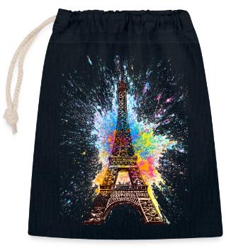 Paris Eiffelturm Frankreich France Tour Eiffel - Verschließbarer Geschenkbeutel aus Baumwolle (25x30cm) - Navy - Vorne
