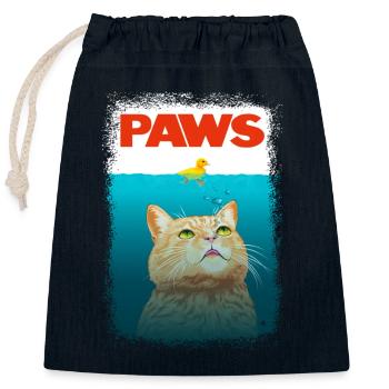 Shark Cat - Verschließbarer Geschenkbeutel aus Baumwolle (25x30cm) - Navy - Vorne