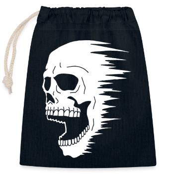 Weißer Schädel und Geschwindigkeit - Verschließbarer Geschenkbeutel aus Baumwolle (25x30cm) - Navy - Vorne